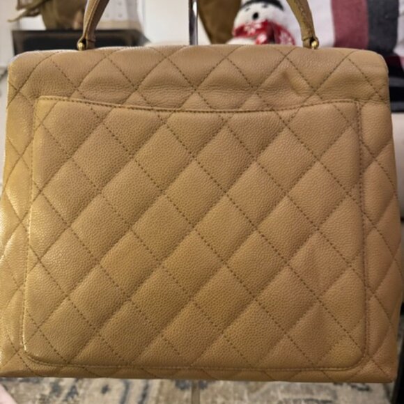 Vintage CHANEL Quilted Matelasse CC Logo Caviar Skin Handbag Purse - Picture 4 of 16
